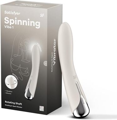 Вібратор Satisfyer Spinning Vibe 1 G-Punkt - 12 вібрацій та 5 програм обертання | Інтимні іграшки для жінок | Водонепроникний (IPX7) | З кремом
