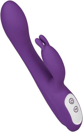 Кролик EIS з функцією обігріву | Інтимний масажер для жінок | Вібратор-кролик з безпечного силікону | Перезаряджається та водонепроникний (IPX7) | Потужне збудження | Колір: фіолетовий | 22 см | Фіолетовий/Білий