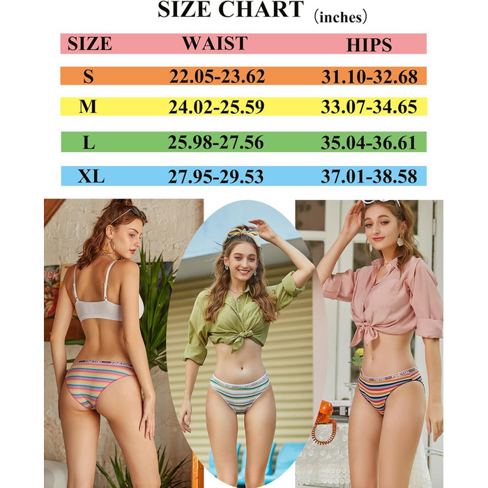 Набір трусів FINETOO з бавовни (5 шт.) для жінок: спортивні, комфортні, кольорові. Розміри S-XL