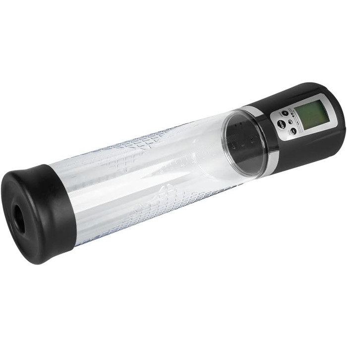 Електрична вакуумна помпа для збільшення статевого члена з акумулятором, LCD дисплеєм - 20см Ø7см - для чоловіків, допомога при еректильній дисфункції, тренування потенції