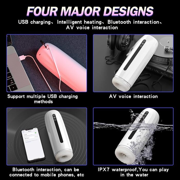 Електричний мастурбатор-чаша Kuaecr 7 Modes з вібрацією та звуками, автоматичний статевий стимулятор для чоловіків