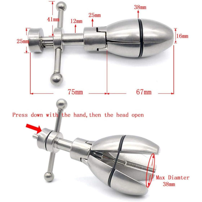 Анальний дилататор з замком Edelstahl Deluxe Asslock XL Buttplug з гачком