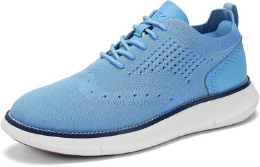 Чоловічі класичні туфлі SVNKE Oxfords — ділові шкіряні черевики на шнурівці, сині (Bleu Caroline), розмір 47 EU