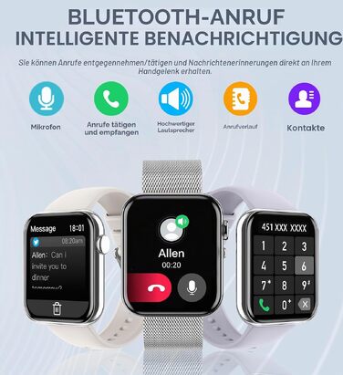 Смарт-годинник I52 Smartwatch сріблястого кольору, водонепроникний фітнес-трекер