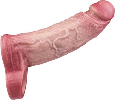 Пеніс-манжета з кільцем для яєчок, м'яка конструкція для збільшення та стимуляції, секс-іграшка для пар (M)