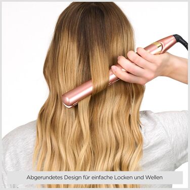 Випрямляч для волосся BaByliss Rose Gold 2598PE з керамічними пластинами, регулювання температури до 235°C, швидкий нагрів, універсальна напруга