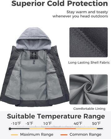 Чоловічий зимовий жилет Wantdo Outdoor з капюшоном, стібаний, сірий (розмір M)
