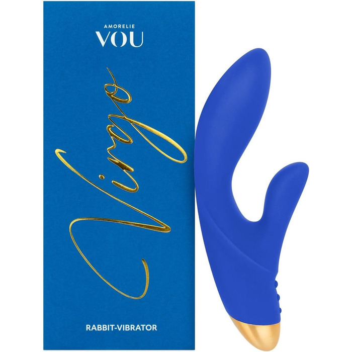Вібратор Amorelie Virgo Premium для клітора та G-точки, 2x7 режимів, Dual Motor (блакитний)
