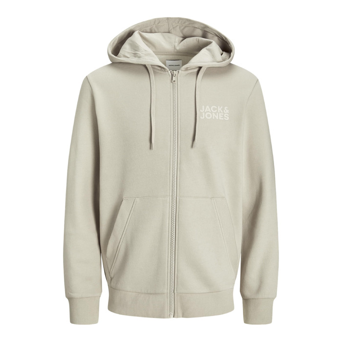 Чоловіча толстовка-худі на блискавці Jack & Jones Jjecorp ogo Sweat Zip Hood, колір Moonbeam, розмір XL