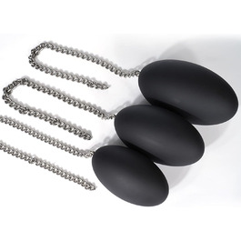 Анальний плаг з нержавіючої сталі з ланцюжком, анальний м'яч, кулі для ануса, великі овальні анальні плаги, анальні кулі трьох розмірів, анальний дилататор з великим анальним м'ячем. Іграшки для дорослих для чоловіків та жінок (M)