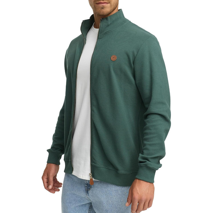 Чоловічий кардиган Indicode INGuadalupe з 100% бавовни, колір Jungle Green, розмір S