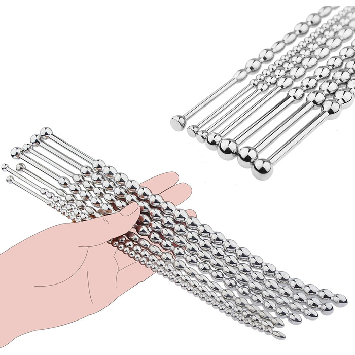 Набір дилататорів для секса з чоловіками BDSMAGE, нержавіюча сталь, 7 шт., 200 мм, для пар, 18+