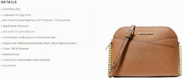 Жіноча шкіряна сумка-кросбоді Michael Kors Jet Set, середній розмір, коричнева