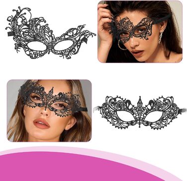 Маска для карнавалу та свят: 8 шт. мереживних масок для жінок (2 стилі: мереживо, фенікс)