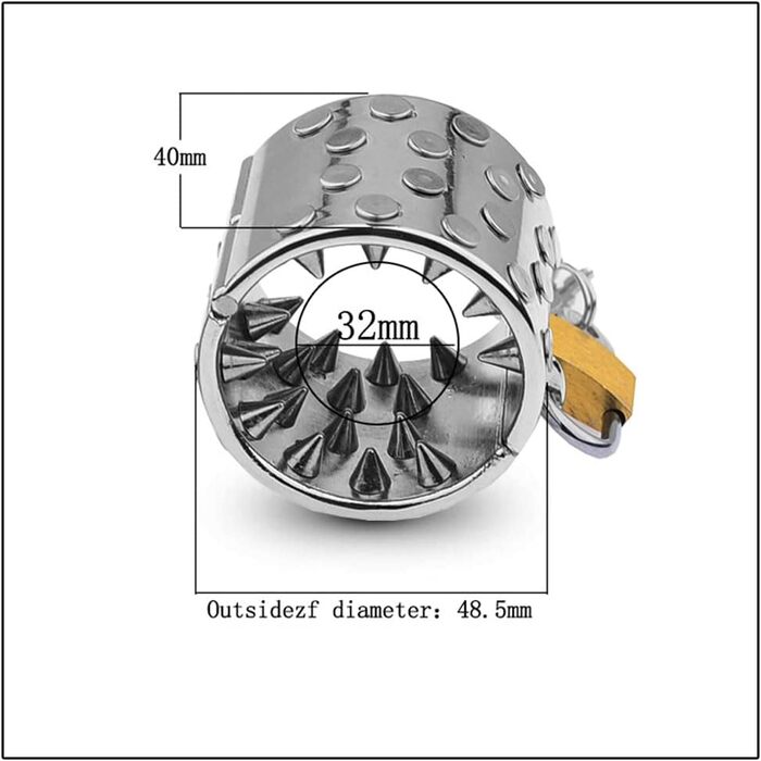 Кольцо для статевого члена з металу, з шипами, стимулятор, для чоловіків, 40 мм