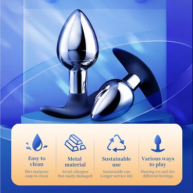 Анальний плагін для жінок з кулькою всередині – металевий батплъг для інтенсивних відчуттів, секс-іграшка для пар та початківців LZYLWC (S+L)