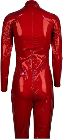 Латексний костюм для секса - відкритий боді з латексу, червоний (S)