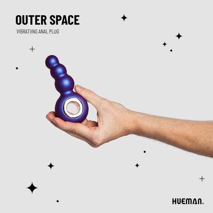 Анальний плаг Hueman Outer Space фіолетовий (вібруючий)