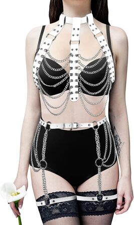 Жіночий комплект білизни: тілесний ланцюжок, набедрена стрічка, стрічка для панчіх, підтяжки