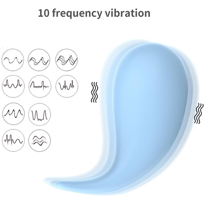 Вібратор з дистанційним керуванням через додаток, 10 режимів вібрації для жінок, портативний G-Spot, для пар (блакитний)