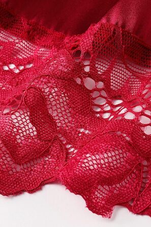 Халат жіночий довгий/короткий однотонний з мереживом, атласний, Babeyond, для дому, літній, бордовий