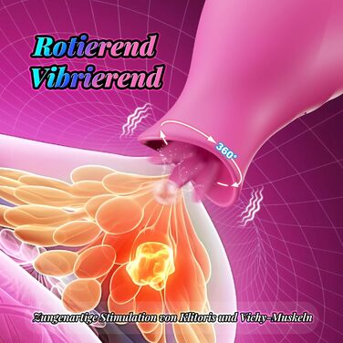 Вібратор Sexspielzeug для жінок 2-в-1: тихий, потужний, з 10 функціями (смоктання, облизування), керування через додаток, стимуляція клітора та сосків, рожевий