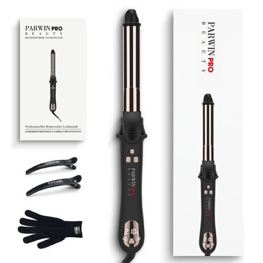 Автоматичний плойка-стайлер для волосся PARWIN PRO BEAUTY 32мм, ротаційний завитьок з нано-титановим покриттям та LCD-дисплеєм, 120-210°C