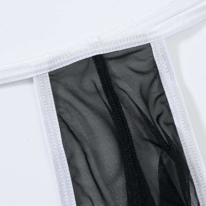 Чоловіча прозора трусика-стрінги BIATWOWR - чорний колір, розмір XL. Зручні, дихаючі, з м'якого матеріалу.