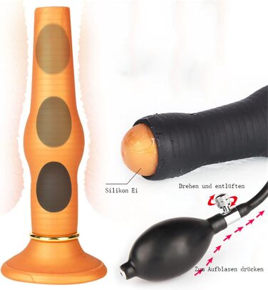 Анальний дилдатор-яйце з силікону ZDJBFA, великий овоїд, для дорослих, чорний