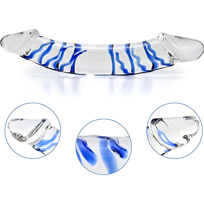 Секс-іграшка XoticPlay: дildo зі скла, анальний плагін з G-точкою, 28 см