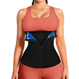 Корсет для талії LEINIDINA з блискавкою, пояс для схуднення, тренувальний корсет, шорти для фігури, чорний, розмір M