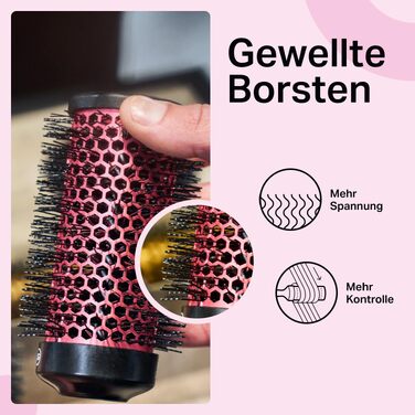 Набір щіток для завивки та об'єму волосся Olivia Garden Multibrush Curlers Kit (4 насадки, знімна ручка), розмір 45 (XS)