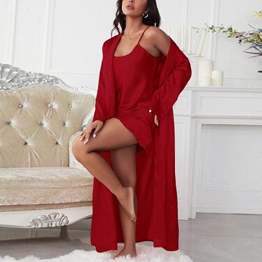Жіночий халат з фrotте, халат для сауни, халат-сатиновий, нічна сорочка, комплекти білизни, babydoll, нічна сукня, піжама, кімоно, халат з поясом, червоний колір, розмір M