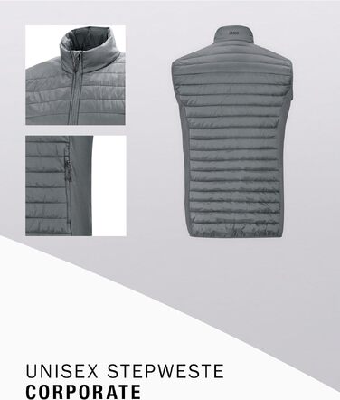 Чоловічий утеплений жилет JAKO Corporate Teamwear з еластичними вставками, сірий (XXL)