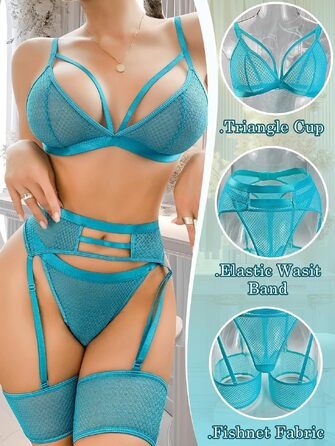 Жіночий комплект білизни popiv Lingerie Set, синьо-зелений, розмір M