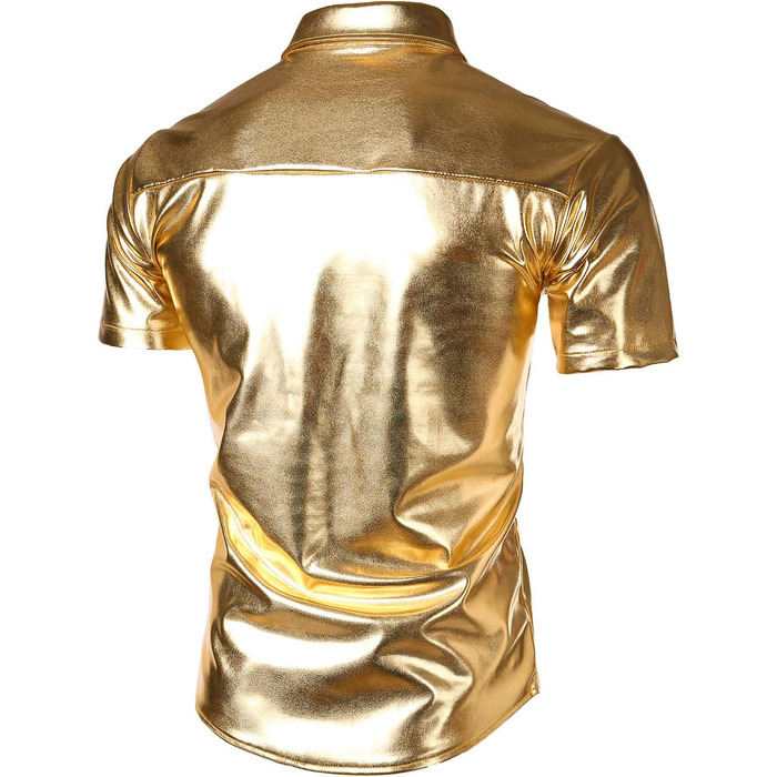 Чоловічий блискучий бронзовий костюм для вечірок JOGAL (Золотий, S)