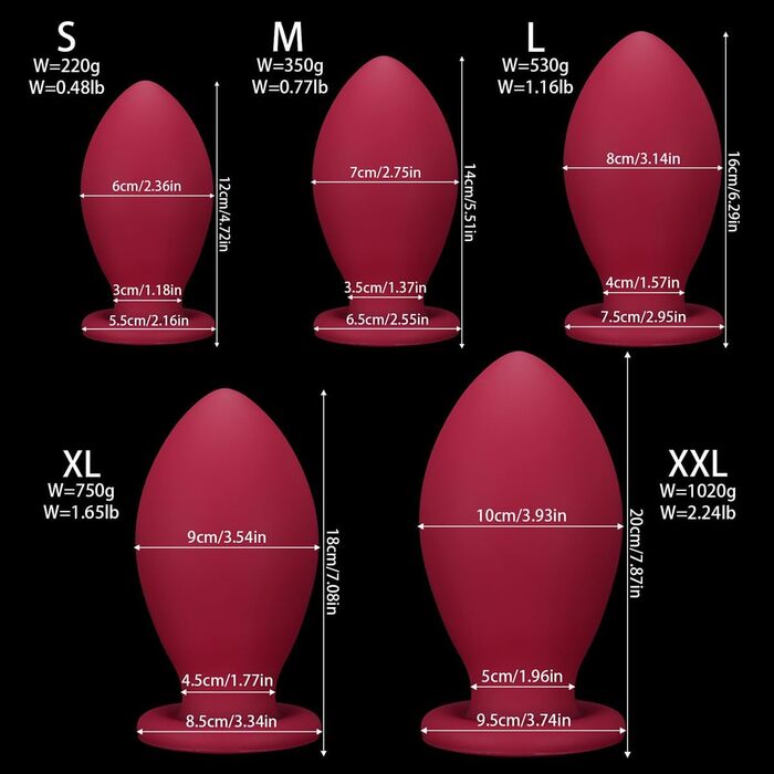 Анальний масажер JFRong Silikon з формою яйця, 5 розмірів, стимулятор G-точки, простати, для анального та вагінального використання