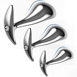 Набір анальних пробок Yivans (24мм, 29мм, 36мм) з металу, кристали, діаманти, для пар, жінок та чоловіків