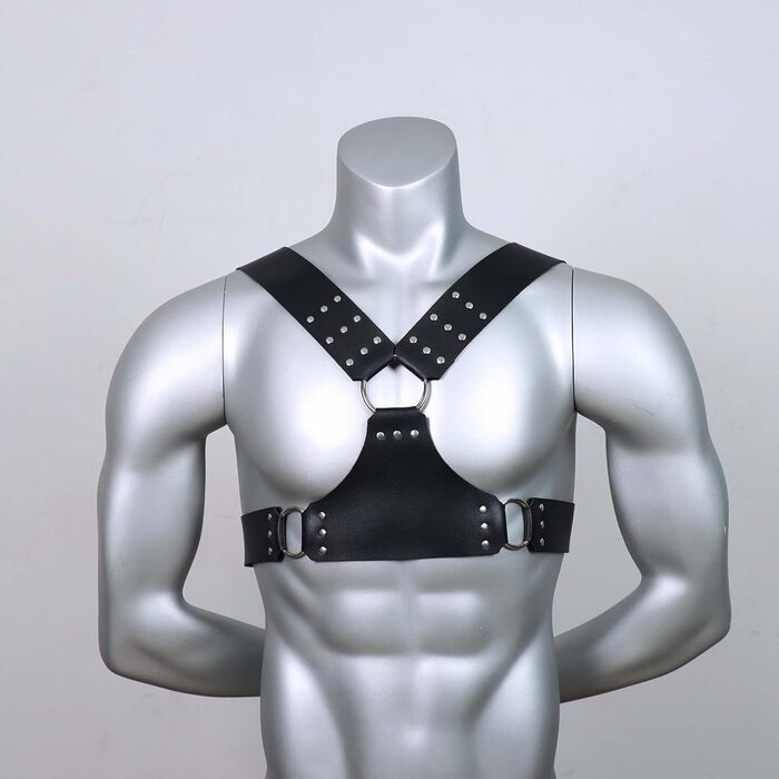 Чоловічий шкіряний нагрудник Yasexx - регульований корсет для ролевих ігор, БДСМ, фетиш, bondage, шкіряний костюм