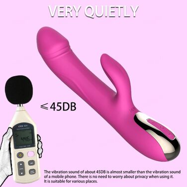 Вібратор Rabbit Silikon Dildo з 7 режимами вібрації, нагріванням та стимуляцією клітора та G-точки. Еротична іграшка для жінок, колір: рожевий