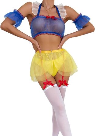 Костюм для косплею Oludkeph Prinzessin: жіночий набір з 7 елементів, ролеві ігри, спідниця, мереживо, блакитний