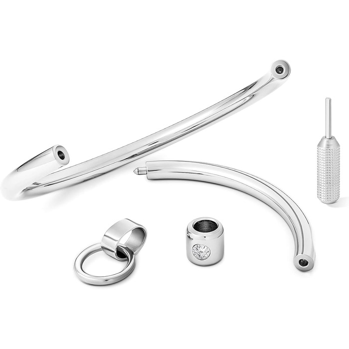 Металевий намисто-чокер з кільцем та знімними кулонами (HB01), внутрішній діаметр 130 мм