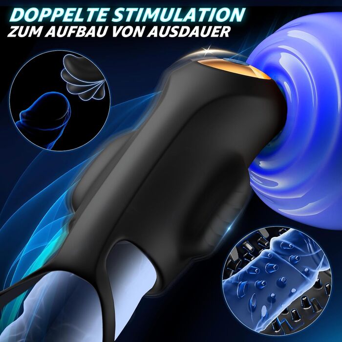 Вібратор для чоловіків Kexyz – стимулятор головки, тренажер для орального сексу, 9 режимів, секс-іграшка для соло-мастурбації