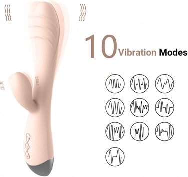 Вібратор для жінок Клітора та G-точки, кролик, силікон, 10 режимів, рожевий