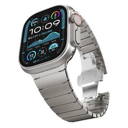 Металевий ремінець CHANCHY для Apple Watch Ultra 3/2/1, Series 11/10/9/8/7/6/5/4/3/2/1, SE — сталевий браслет-заміна (42, 44, 45, 46, 49 мм), титановий колір