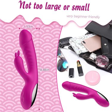 Вібратор G-Punkt Klassischer Rabbit з нагріванням, 10 режимів, тихий дildo для жінок (рожевий)