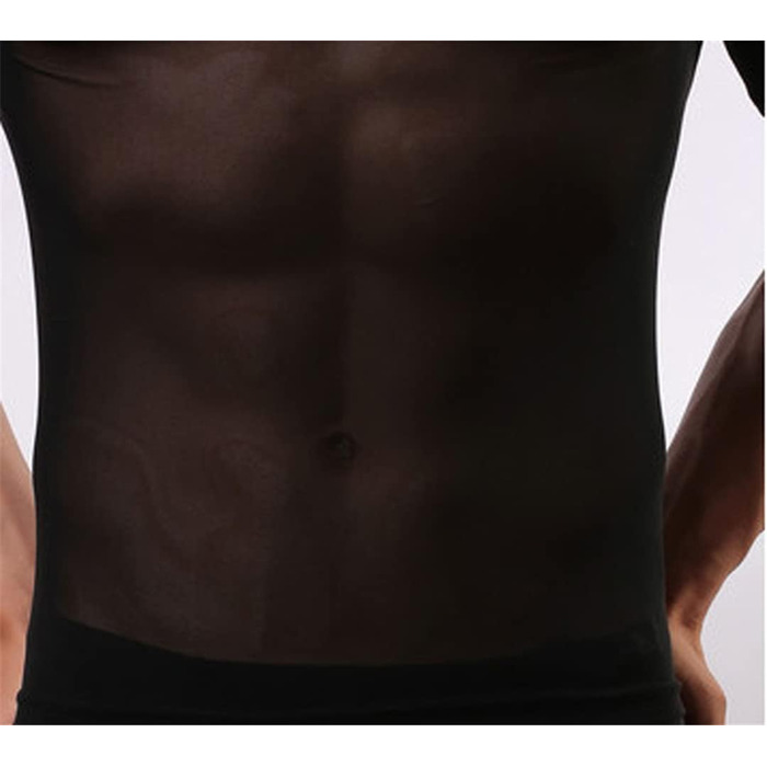 Чоловіча прозора футболка з мережива, сексуальна нижня білизна, чорна. Ідеальна для дому та вечірок.