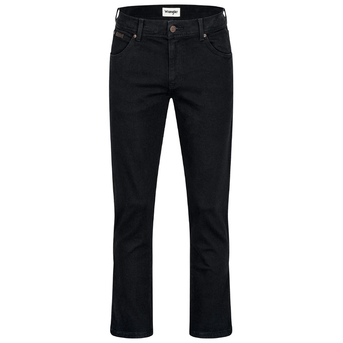 Чоловічі джинси Wrangler Texas Regular Fit Stretch — прямі денімові штани з бавовни, Black Overdye (чорний)