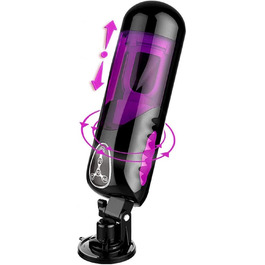 Електричний мастурбатор-чаша з 10 режимами ротації, телескопічною функцією та нагріванням для чоловіків