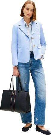 Жіноча сумка-шопер Tommy Hilfiger Daily з брендингом, синя (Space Blue), універсальний розмір